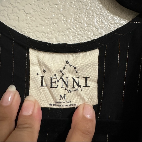 Lenni the Label Black Jumpsuit Gold Stripes Sz Medium - Picture 4 of 12